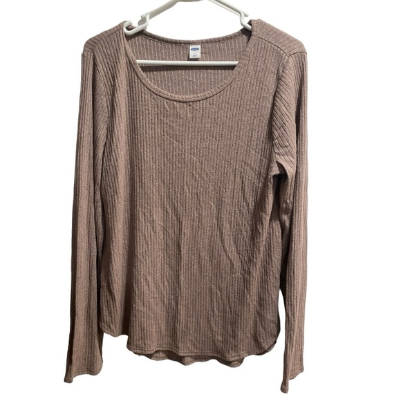 Old‎ Navy Ribbed Longsleeve, size Large, Light Brown - Picture 1 of 3